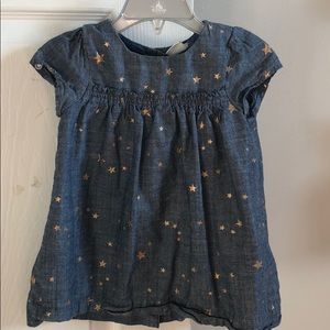 Baby Gap Chambray Dress with Gold Foil Stars